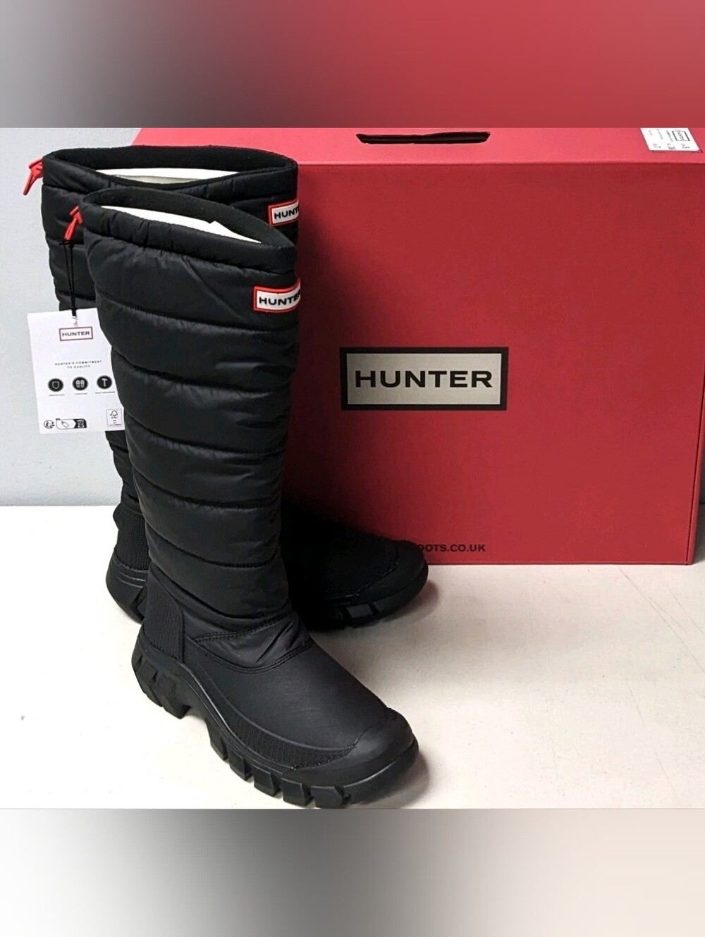 Hunter Intrepid Tall Snow Boot Black Waterproof Insulated UK 5 EU 38 US 7 - Picture 6 of 9